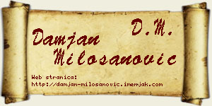 Damjan Milošanović vizit kartica